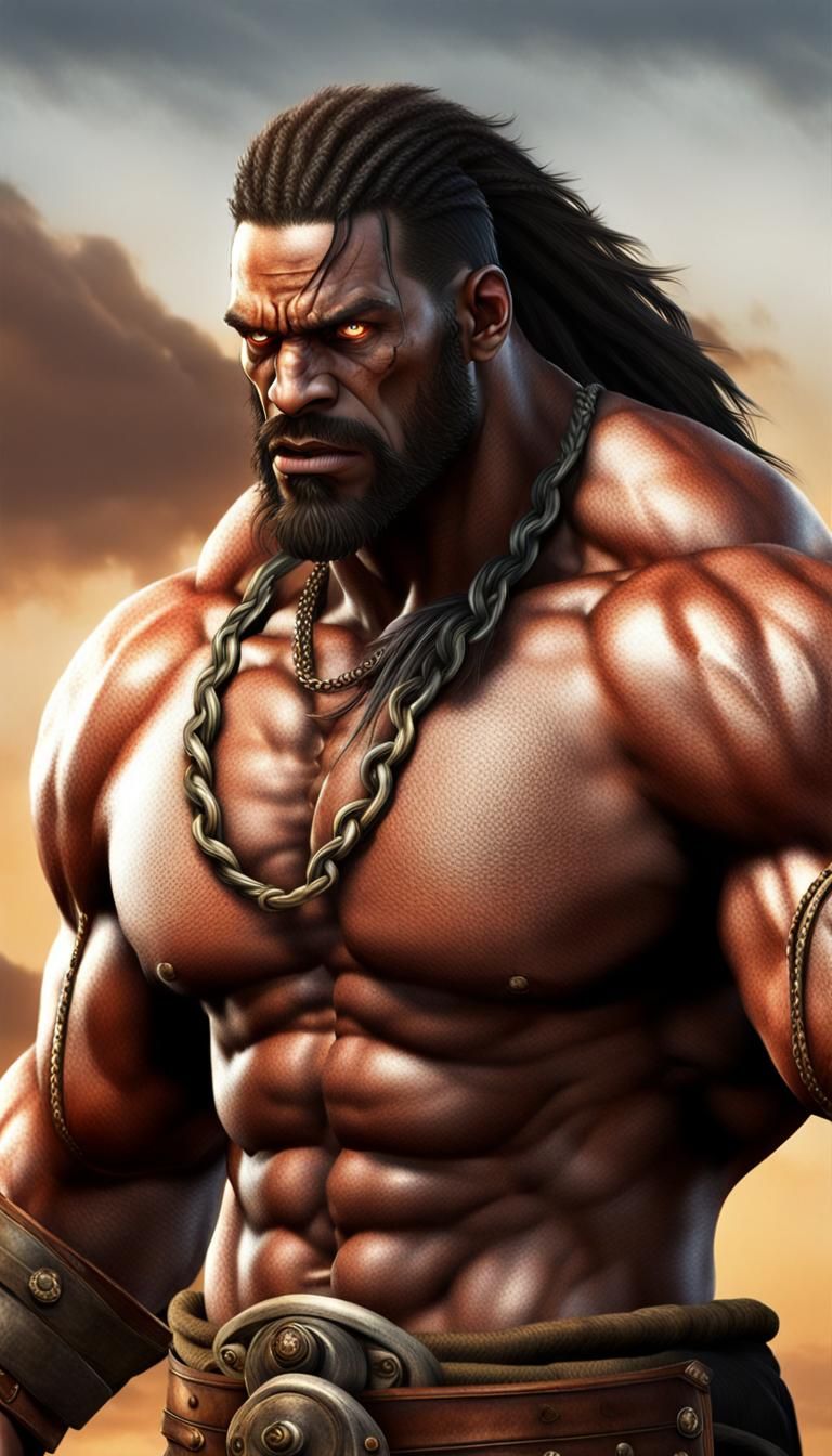 Photorealistic Image of an Angry, Muscular Thug