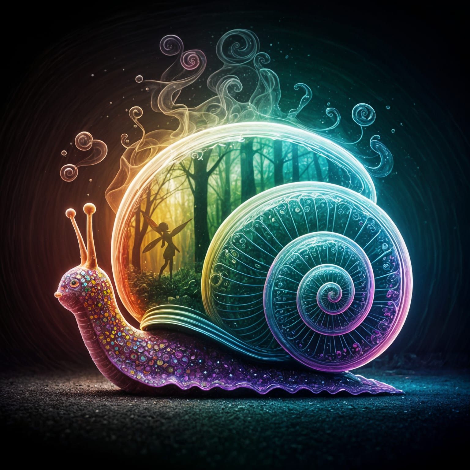 Rainbow Snail Lamp in Graffiti Style