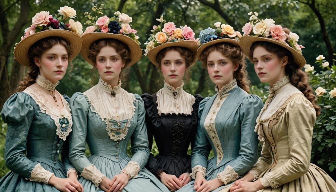 Elegant Victorian Women Portrait