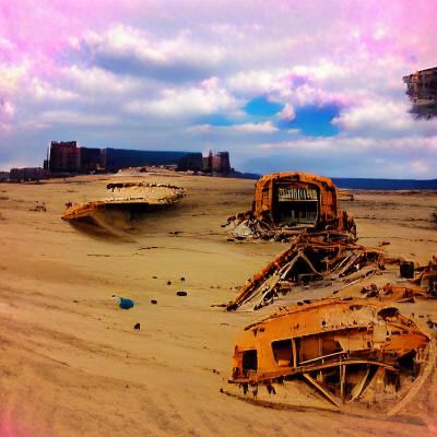 Barren Wasteland with Colossal Ruins