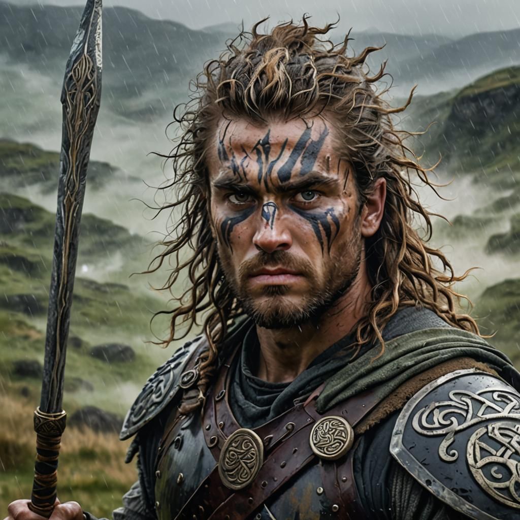 Celtic Warrior Portrait in Studio Lighting