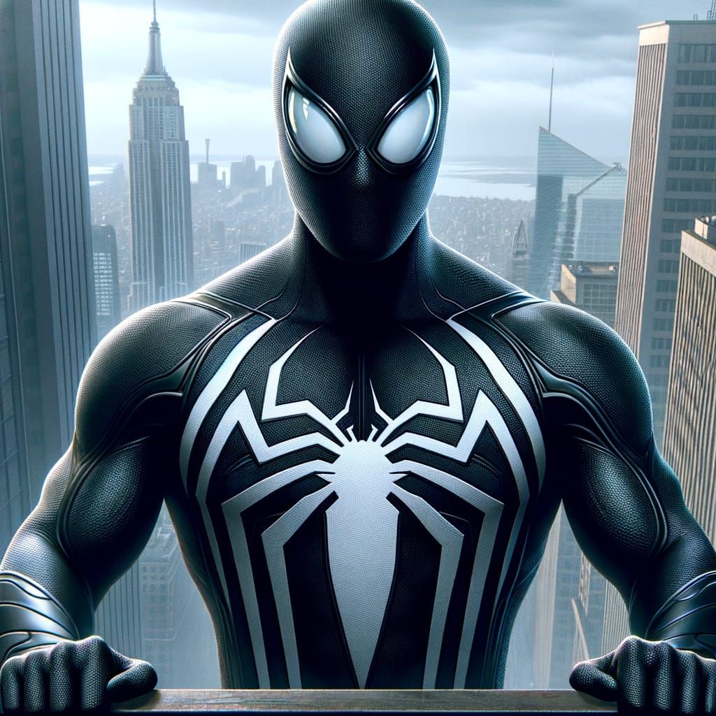 Symbiote Spider-Man on Skyscraper Edge