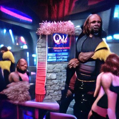Worf Bouncer at Quarks Strip Club