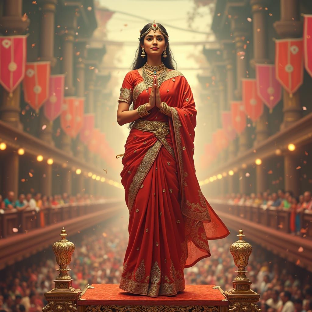 Indian Queen in Regal Splendor