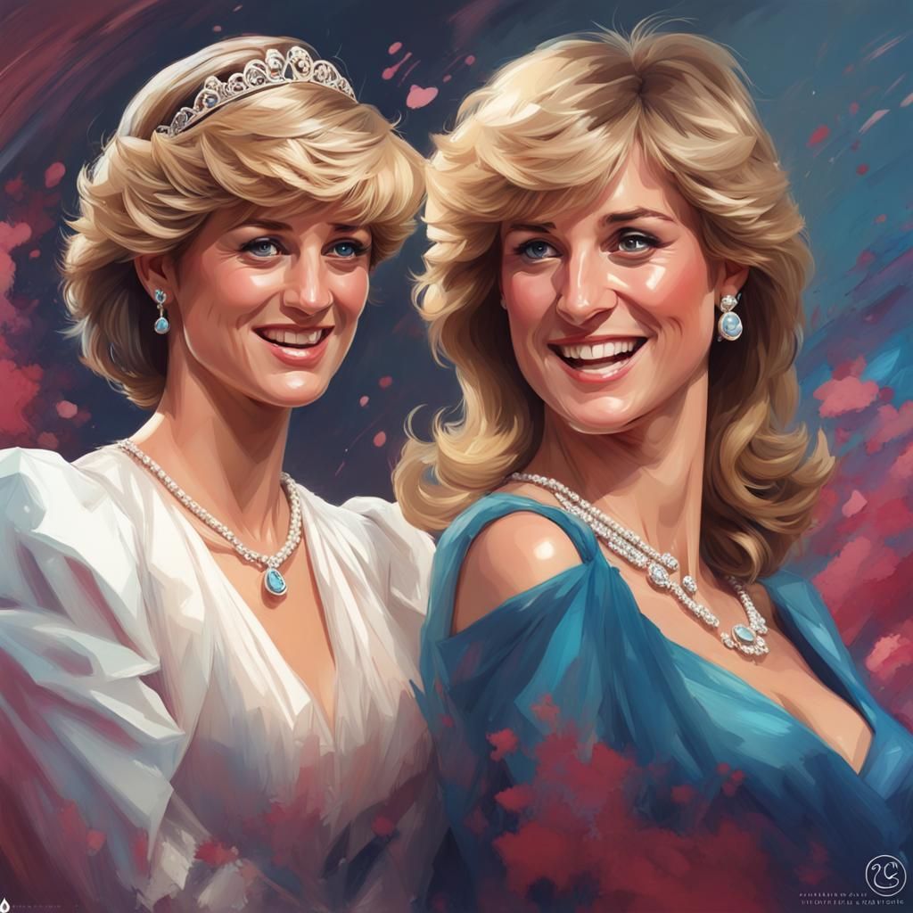 Princess Diana and Catherine: Hyperdetailed Art Portrait