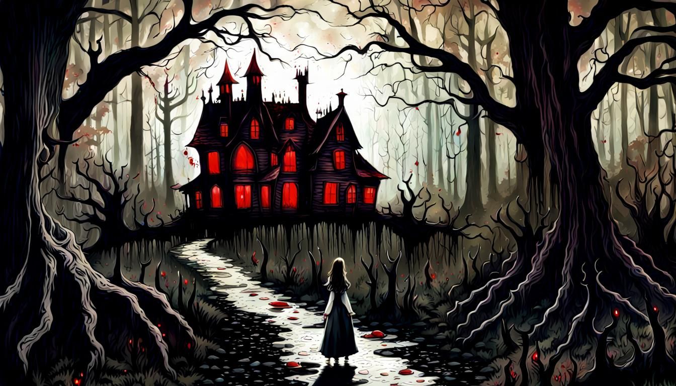 Brothers Grimm Fairytale Blood Horror Art