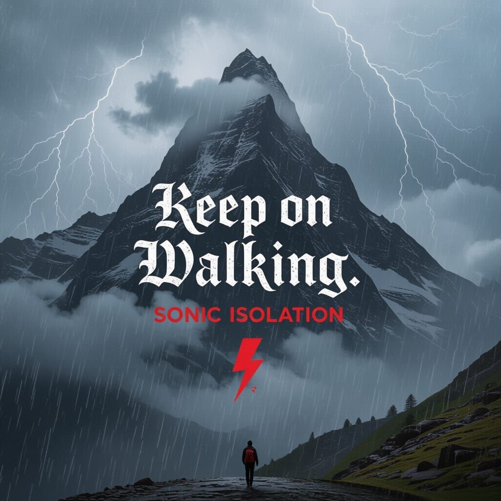 Gothic Mountain Peak with Text and Thunder