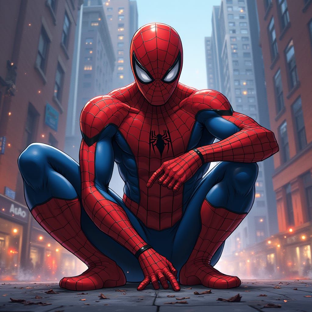 Spider-Man 2099 in Futuristic Cyberpunk City