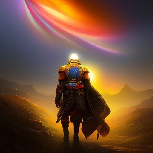 Cosmic Planet Portrait in Darksynth Style