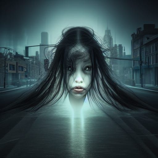 Creepy Expansive City in Hyperrealistic Style