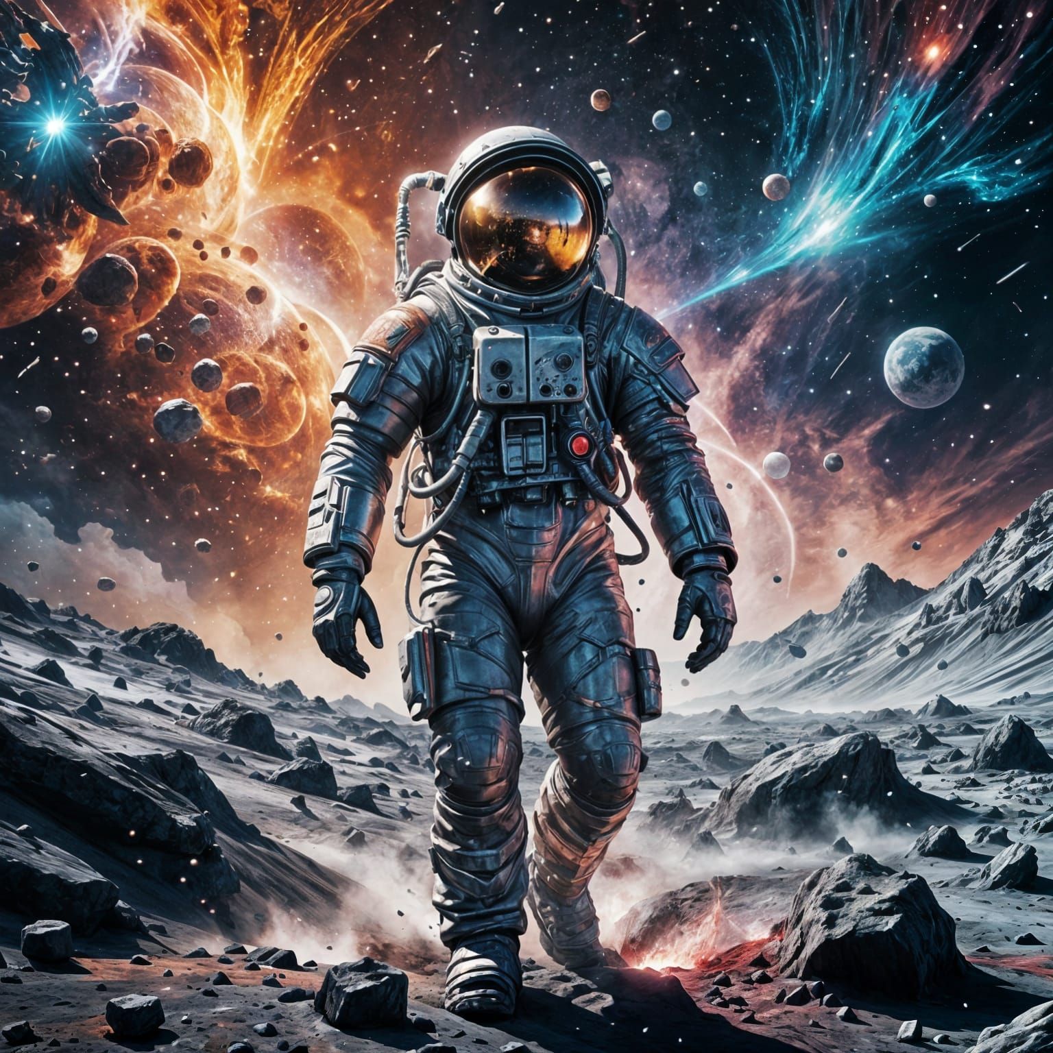 Surreal Lunar Landscape with Special Effects