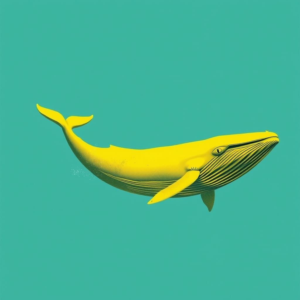 Whimsical Yellow Whale Inspired by Crome Yellow