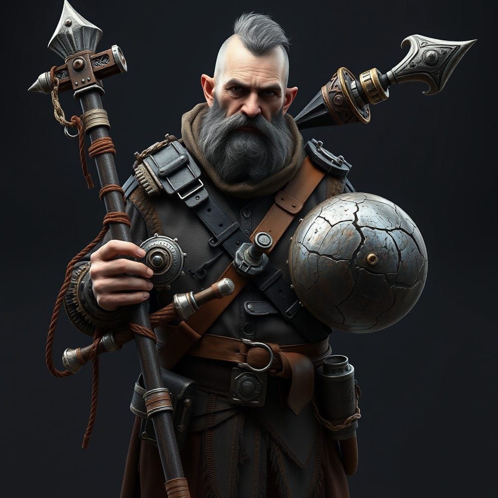 Artificer's Fantastical Beat-Stick in Rich, Detailed Fantasy...