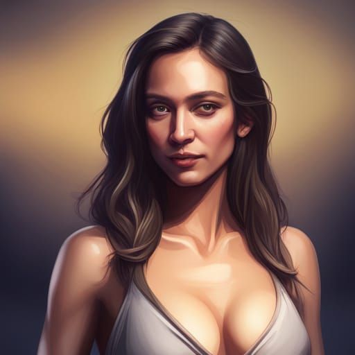 Mona Lisa in Swimsuit: Hyperdetailed Portrait