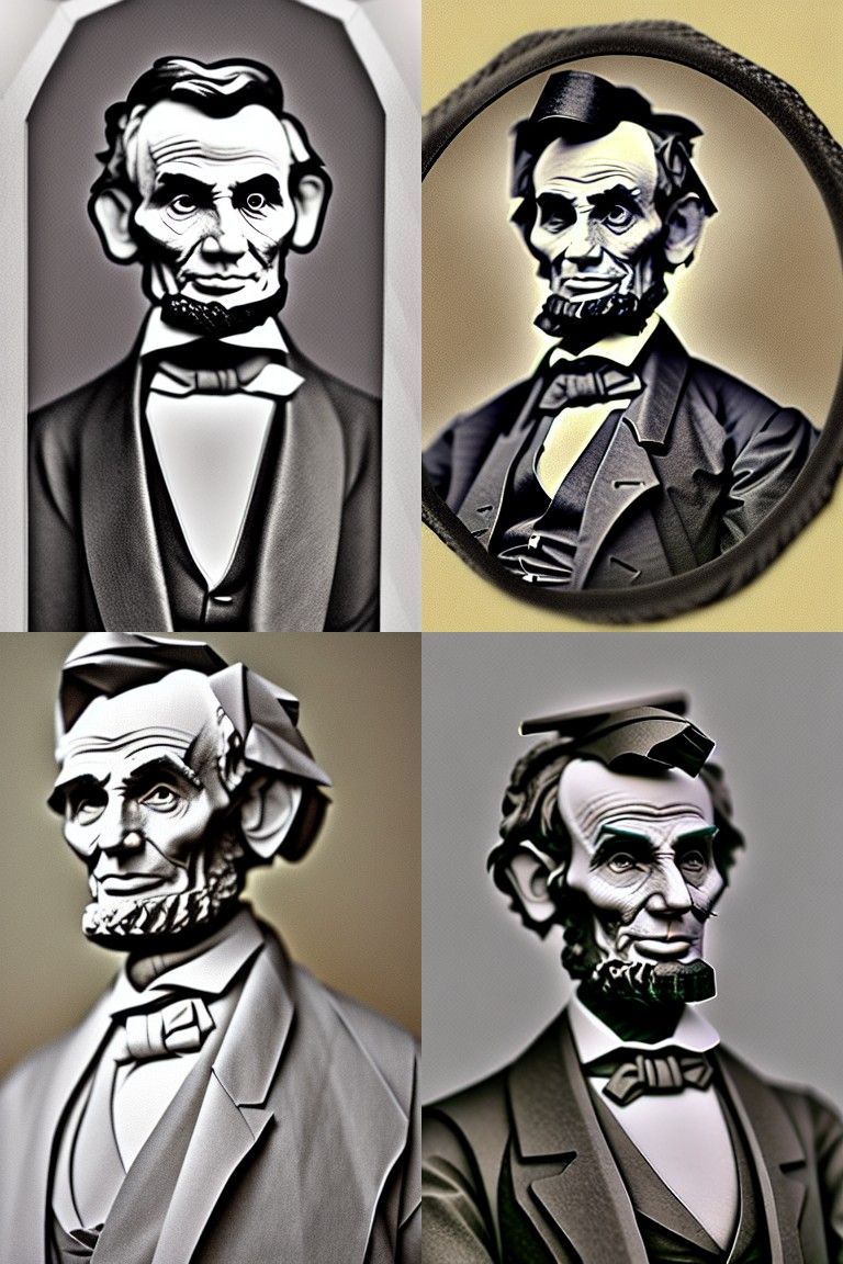 Origami Abraham Lincoln Portrait