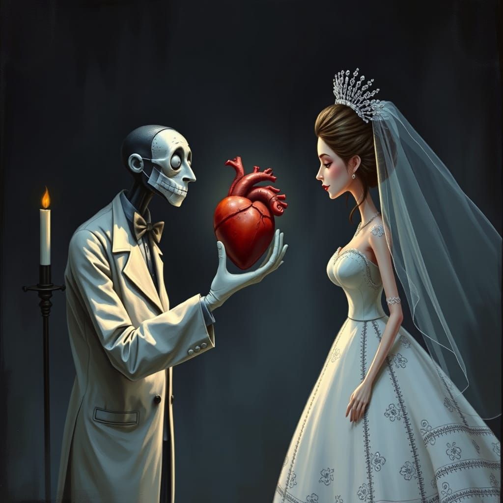 Dark Fantasy Surgeon Offers Heart to Bride in Stop-Motion St...