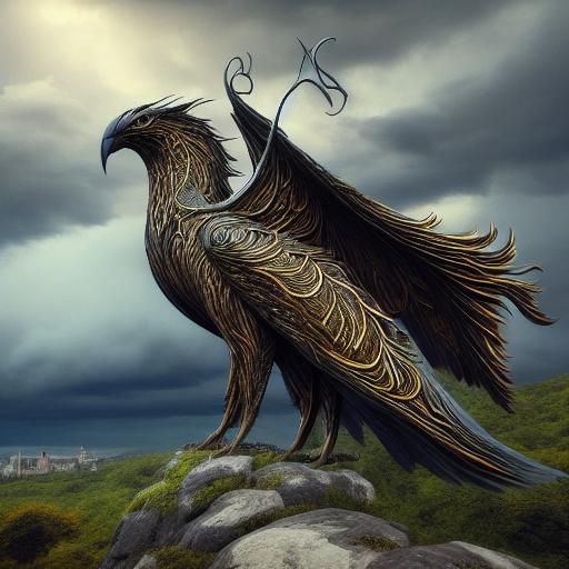 Thunderbird in Storm: Fantasy Concept Art