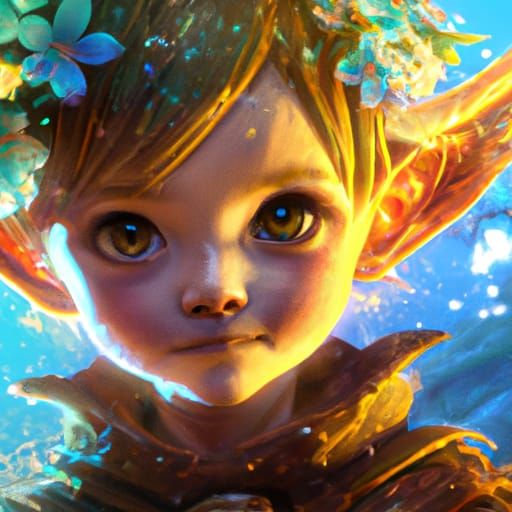 Hyperdetailed Fairy Baby Portrait in Artstation Style
