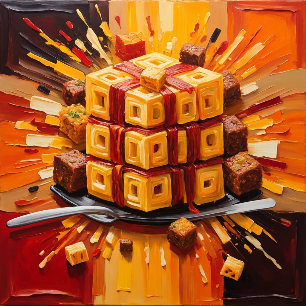 cube impasta and meatcubes