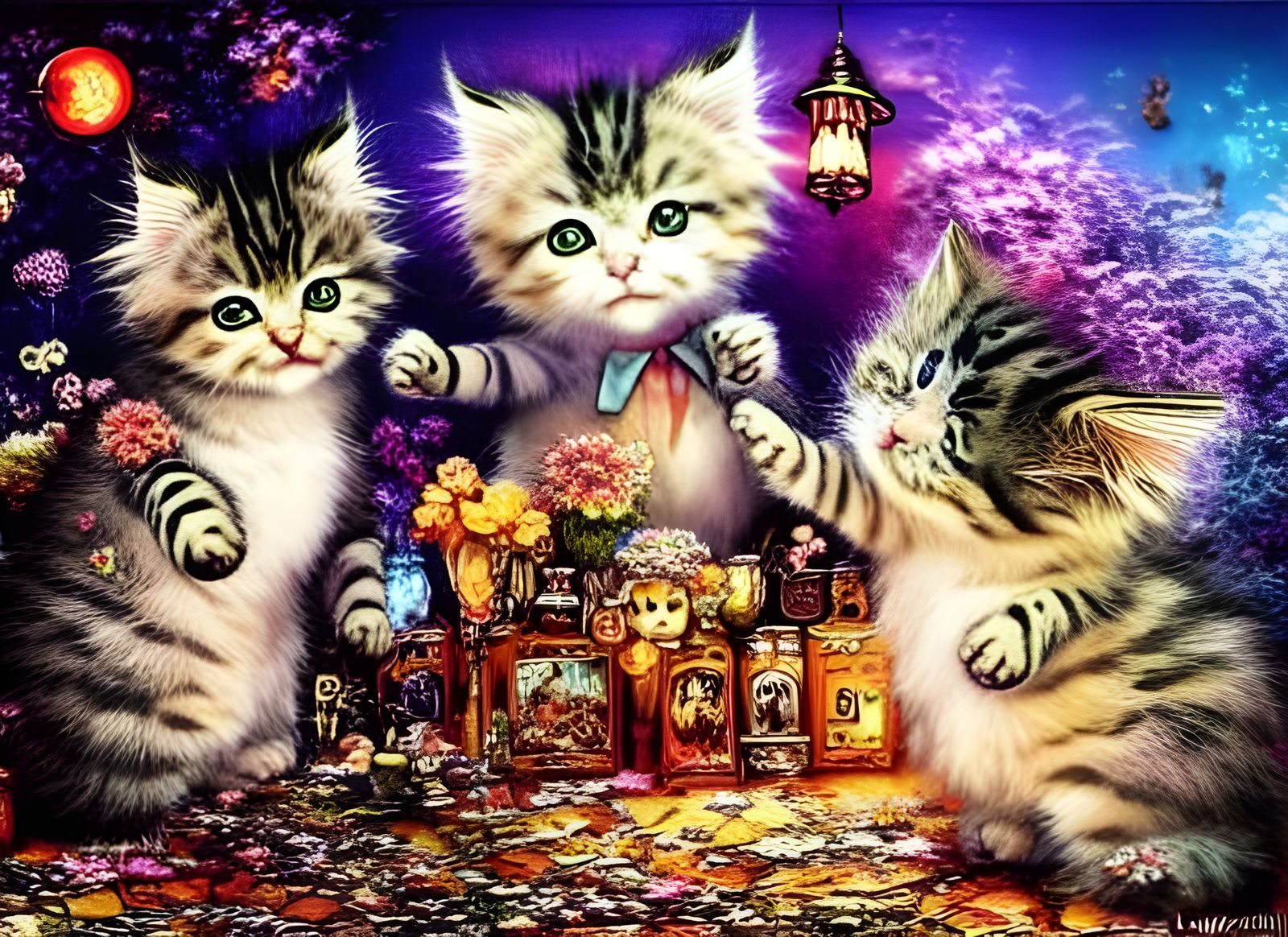 Kitten Detectives Solve a Crime in Whimsical Scenery