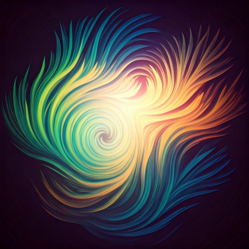 Ethereal Realm of Serenity in Holographic Illustration