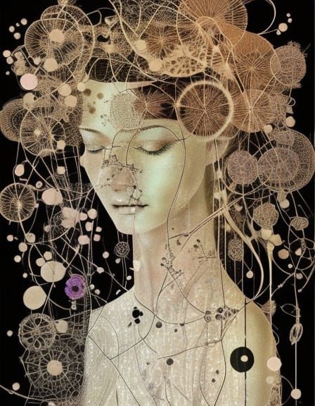 Celestial Fashion Model in Filigree Constellation Map