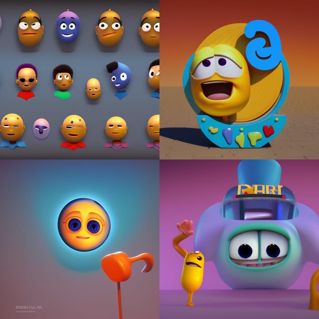 Emoji in Pixar-Style 3D Digital Art