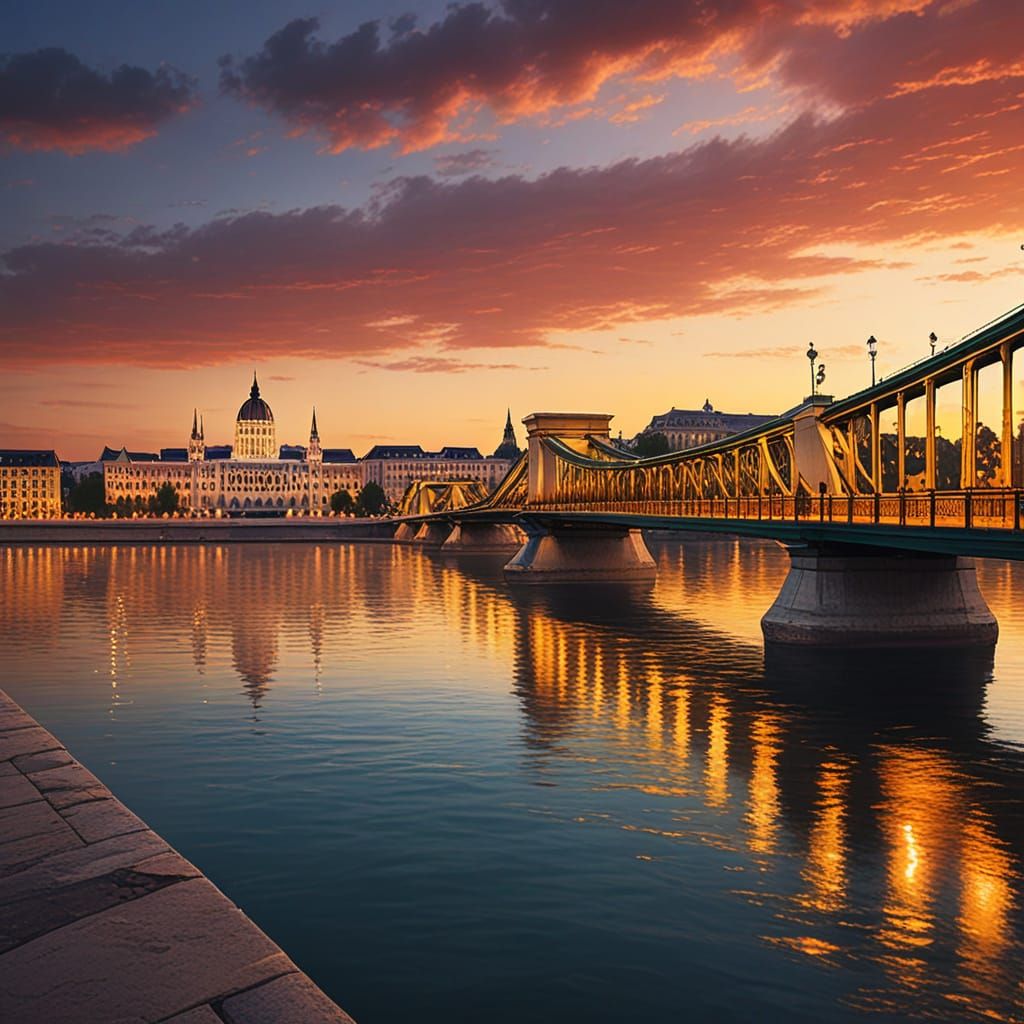 Vibrant Budapest Cityscape at Sunset