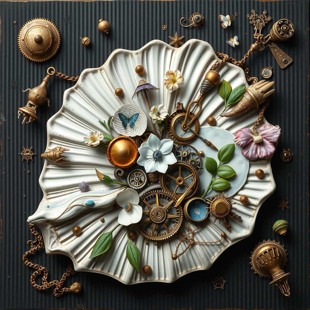 Ethereal Nautilus in Industrial Landscape