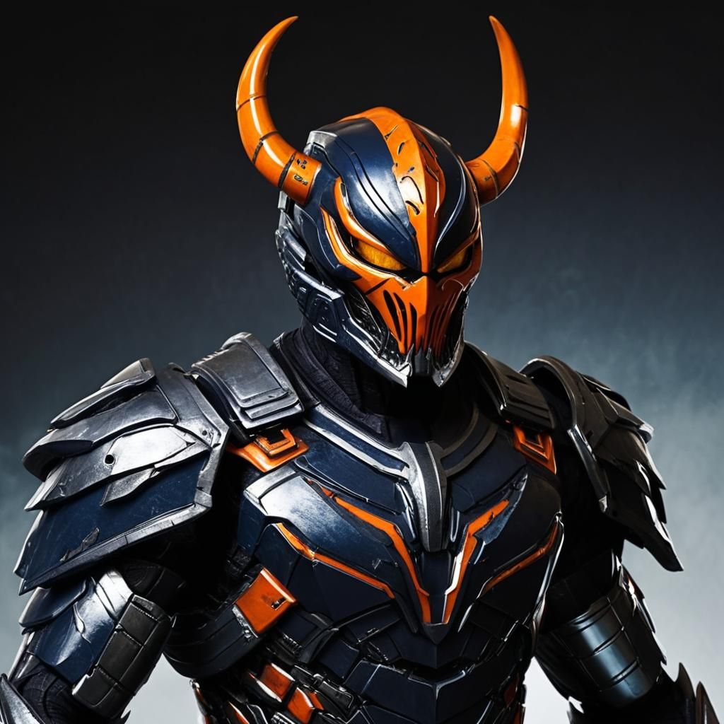 Fearsome Armored Warrior with Predator Mask