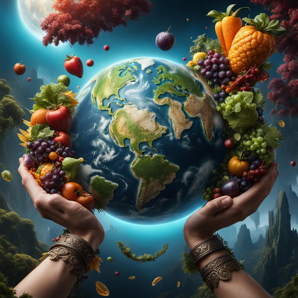 foods on the world between 2 hands