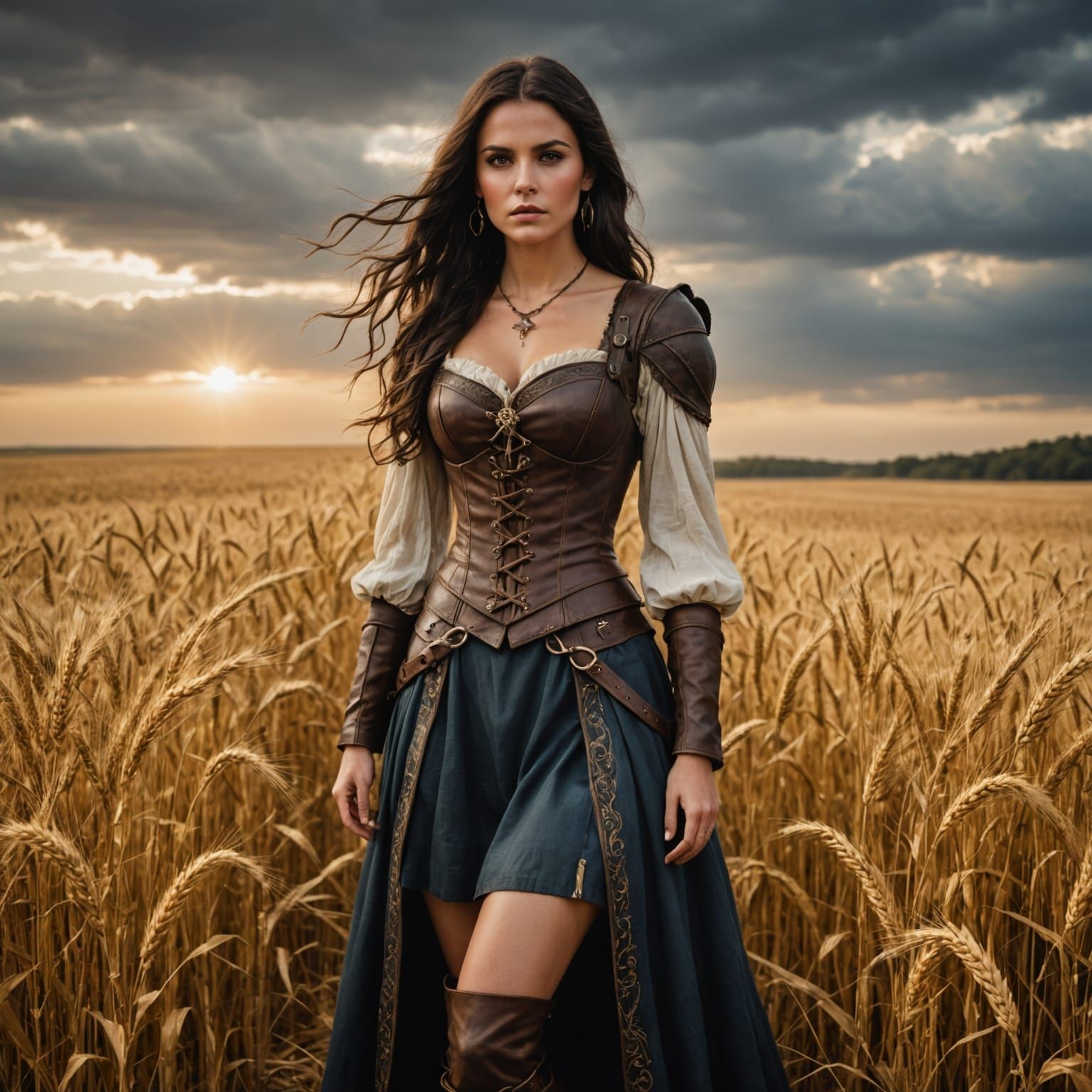 Enchantress in Golden Wheat Field