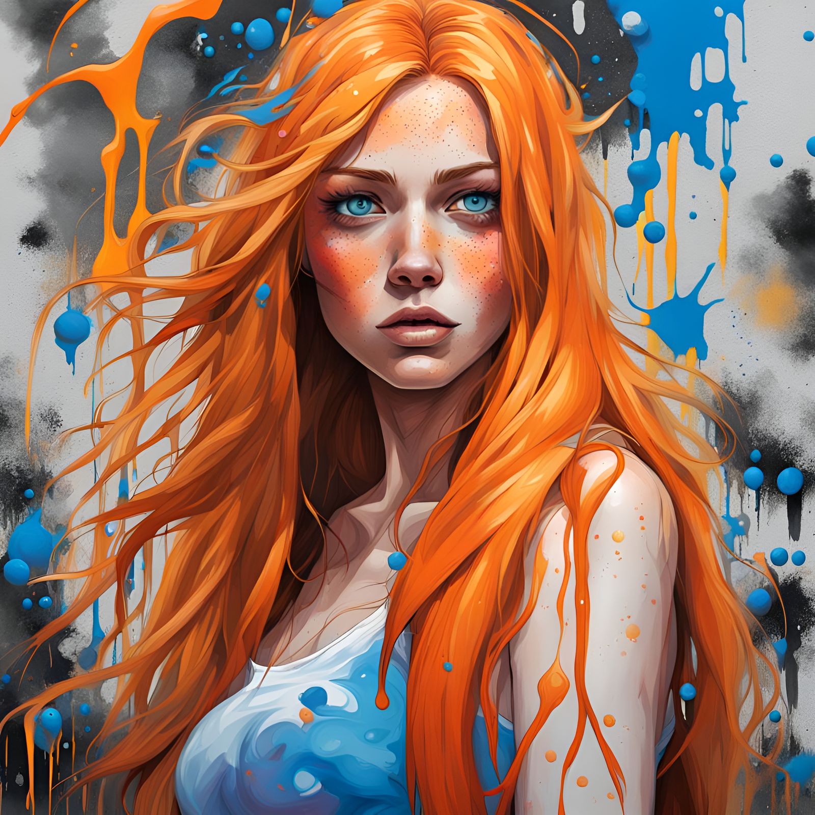 Disney-Style Portrait with Graffiti Art Elements