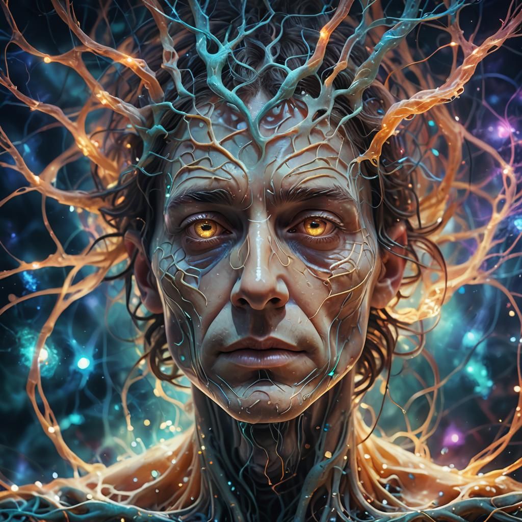 Surreal Mindscape Portrait with Ethereal Nebula