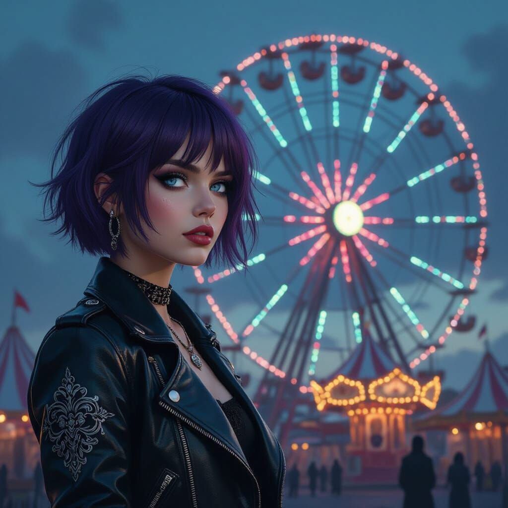 Gothic Carnival Portrait in Dark Fantasy Style