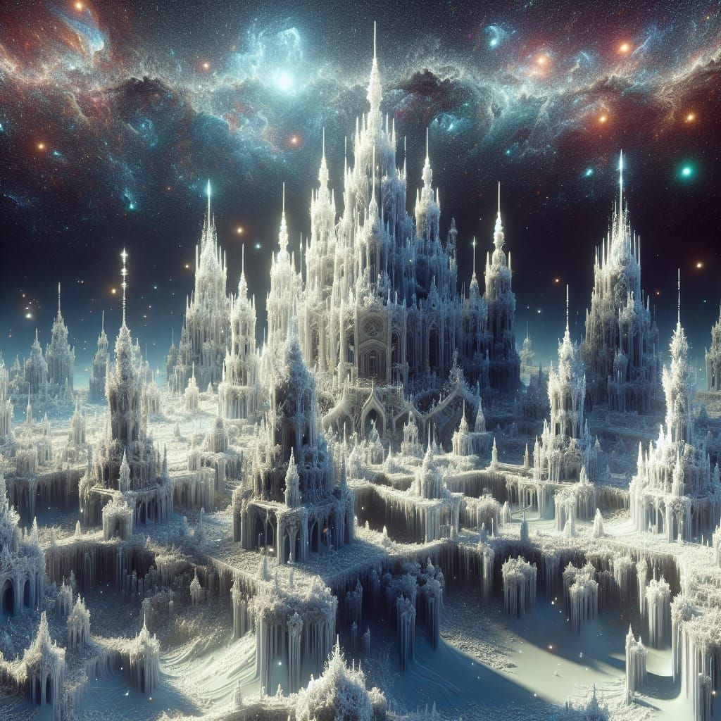 Ice Cream Castles in the Sky: Hyperrealistic Astral Scene