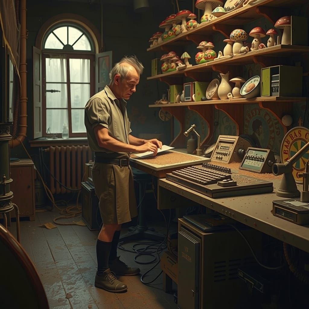 Surreal 17th Century Computer Meets Brutalist Architecture