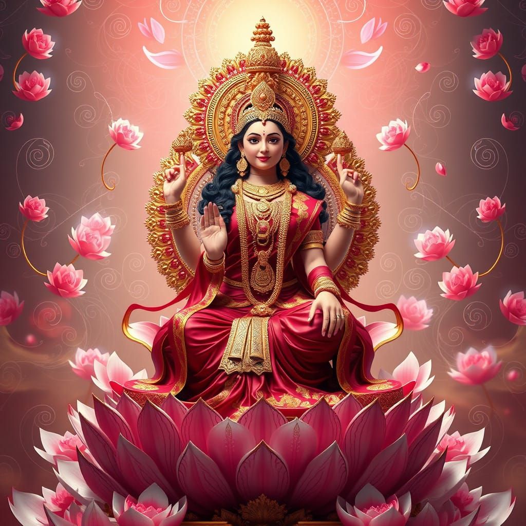 Goddess Lakshmi in Vibrant 8k Anime Style