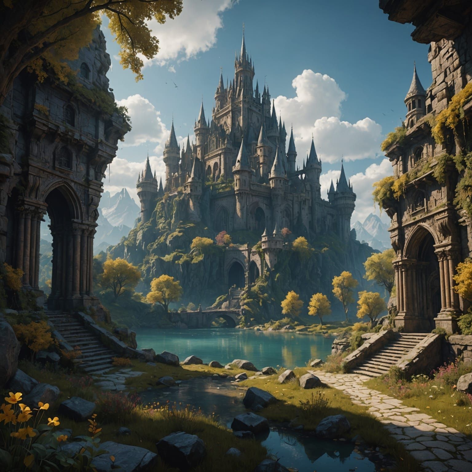 Detailed Missile Matte Painting in Deep Color