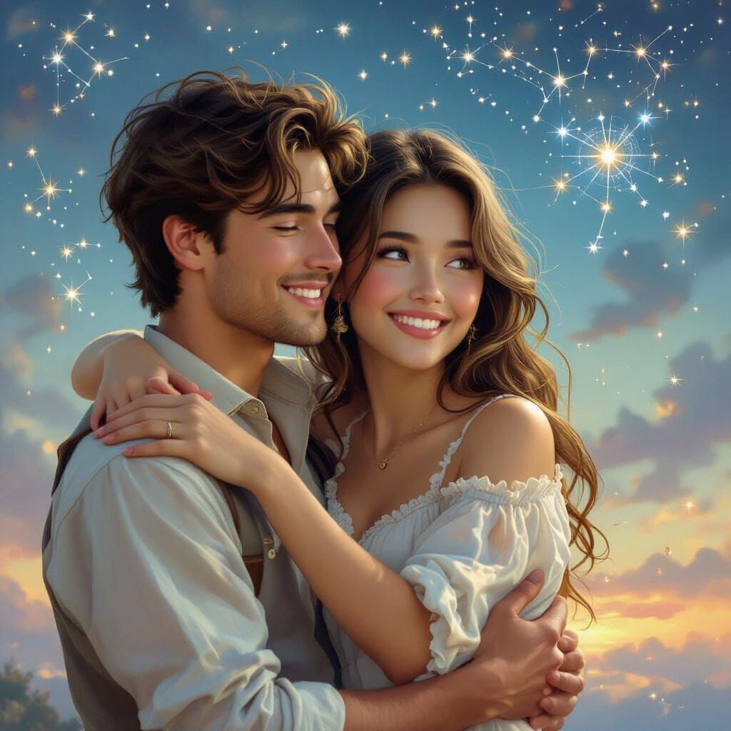 Ethereal Fantasy: Lovers Discovering Constellations