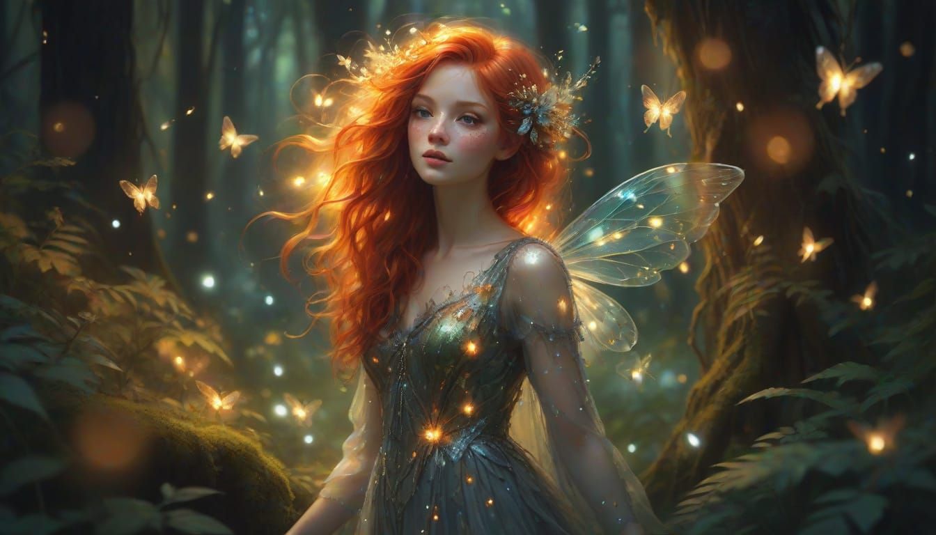 Ethereal Forest Nymph in Fauvist Fantasy Art