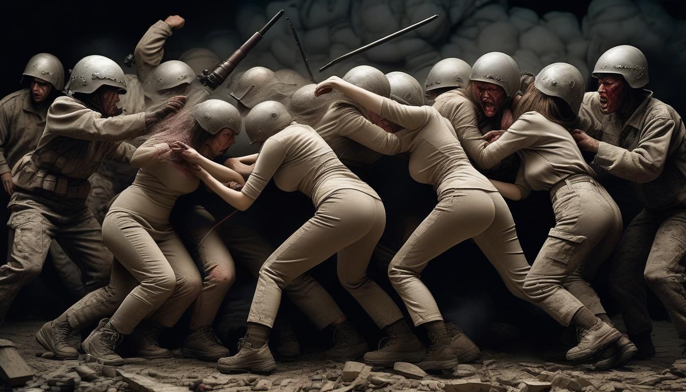 Intense Women vs Men War Photography