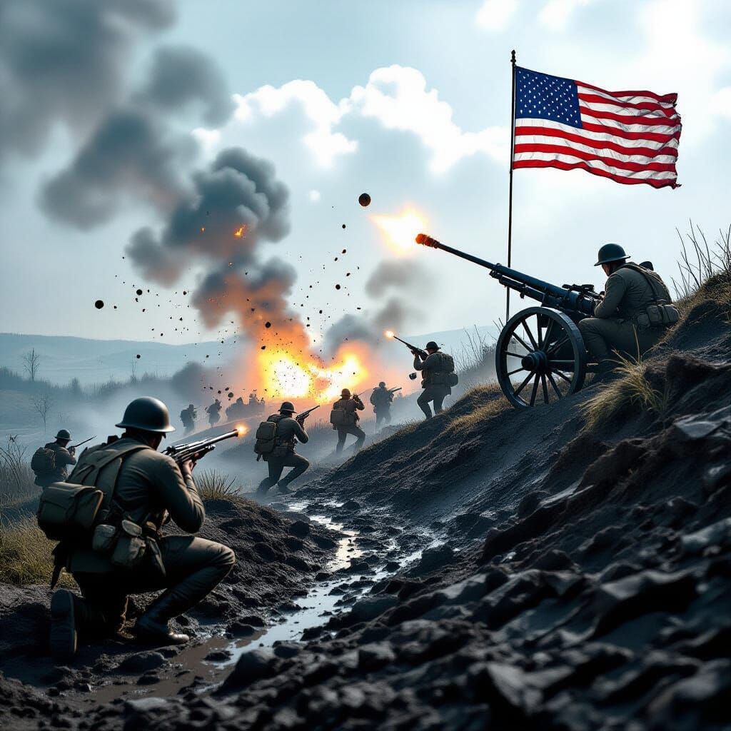 American Trench Warfare in Dramatic Cinematic Style