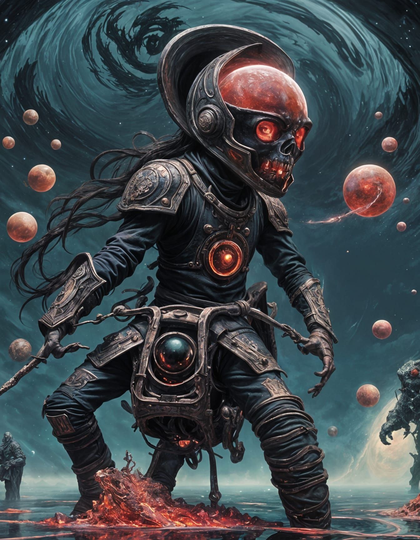 Obsidian Oyster Shell in Cosmic Void