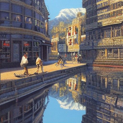 Intriguing Optical Illusion in Oil Painting Style