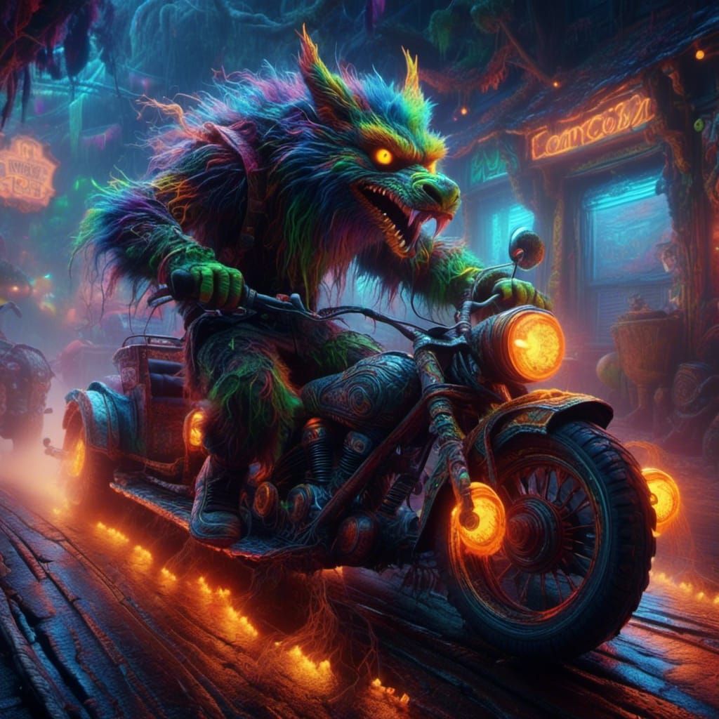 Chicken Driver in Cosmic Bumper Car Ride