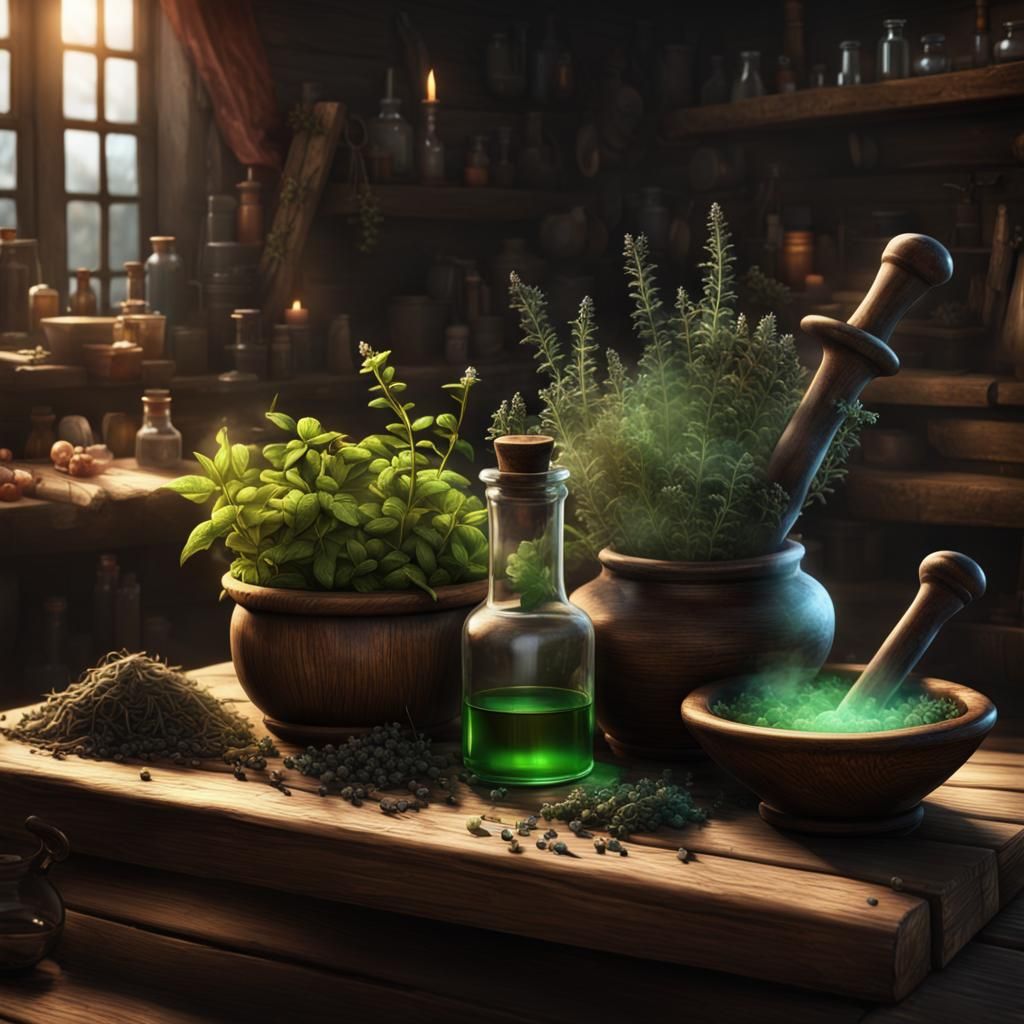 Magical Glowing Herbs and Potion Ingredients