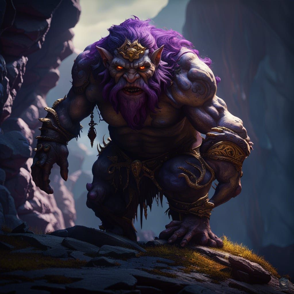 Mountain Troll in Dark Fantasy Style