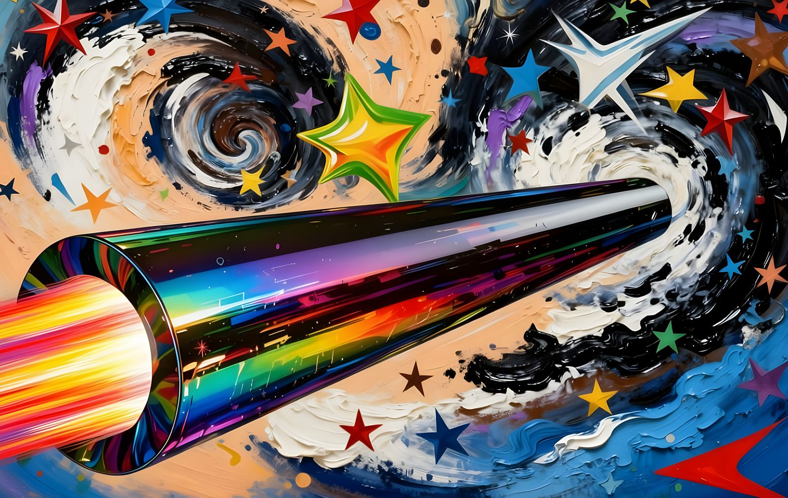 Starship Exhaust Jet With Enhanced Rainbow Colors