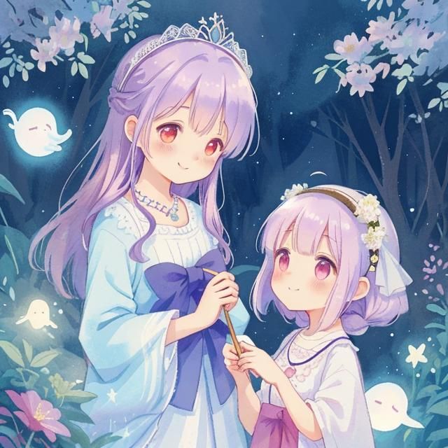 Ethereal Spirit in Arte Povera Watercolor Forest